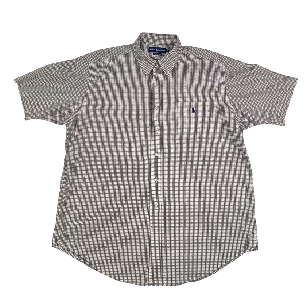 Ralph Lauren Mens Classic Fit Yellow Blue Gingham Checkered Button Down Shirt XL - Picture 2 of 9